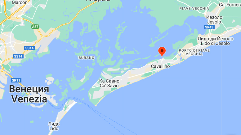 Каваллино Италия. Тур на каяке. карта