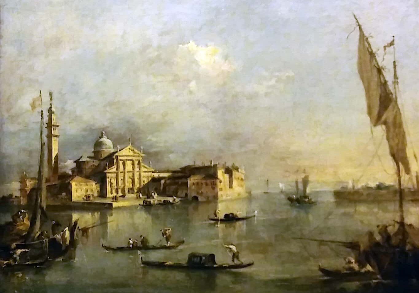 История гондол в Венеции. Картина Гуарди